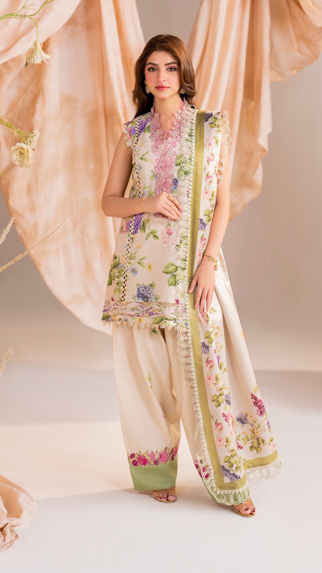 3 Piece Stitched Embroidered Digital Printed Suit | Winter Meraki'24 Vol'1 By Asifa & Nabeel - Aura