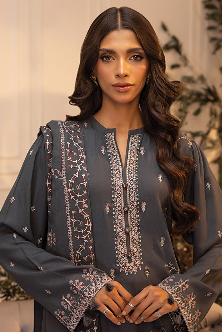 3 Pc Stitched Embroidered Winter Suits Collection By Lakhany - 01