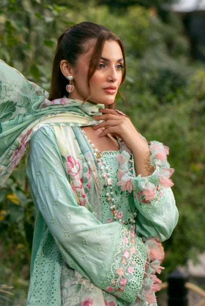 3 Piece Stitched Embroidered Lawn Suit | Adan's Libas Lawn By Khadija Sheikh'03 Collection - 01