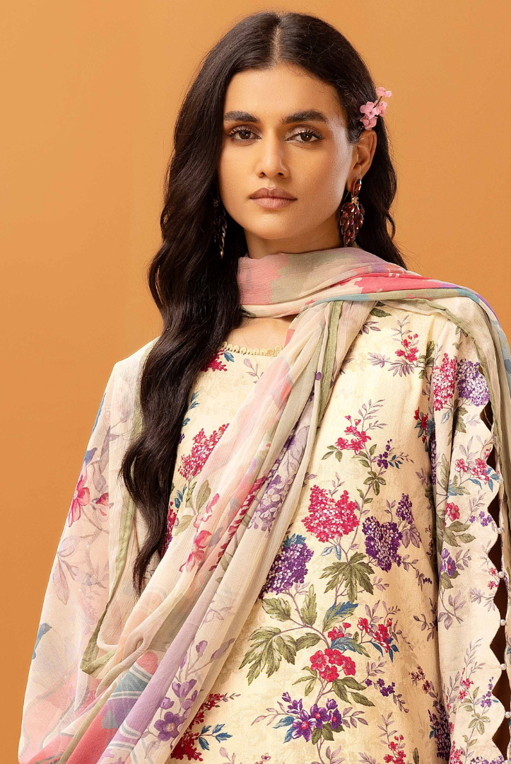 3 Piece Stitched Embroidered Digital Printed Suits From Florant By Johra - 01