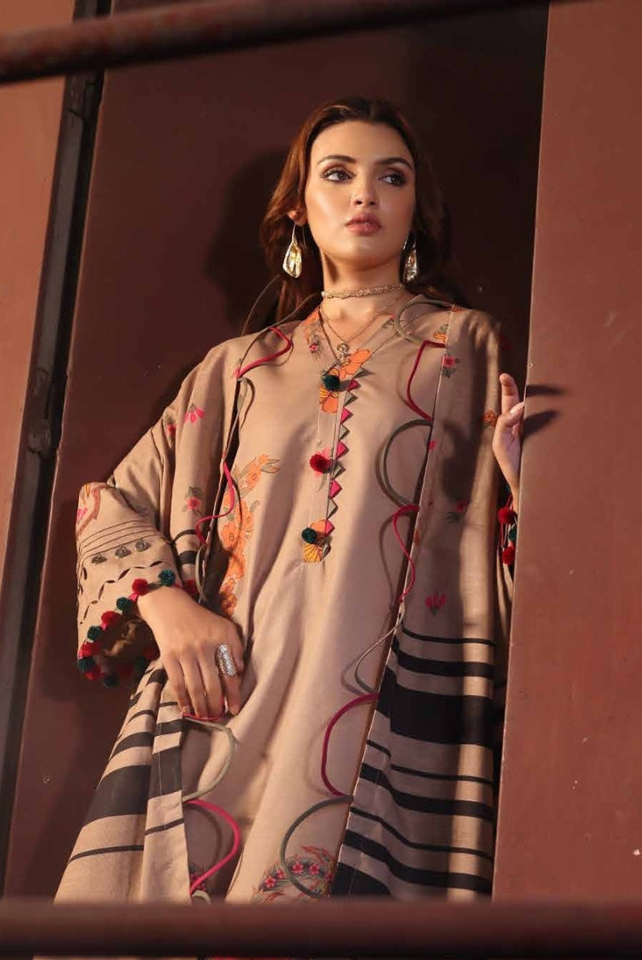 3 Piece Stitched Printed Khaddar Suit From Charizma C-Prints Vol-1 - 01