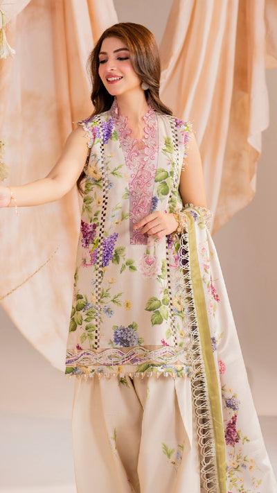 3 Piece Stitched Embroidered Digital Printed Suit | Winter Meraki'24 Vol'1 By Asifa & Nabeel - Aura