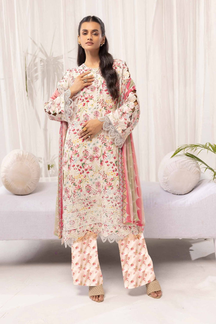 3 Piece Stitched Embroidered Digital Printed Suits Collection From Abeera By Johra - 01