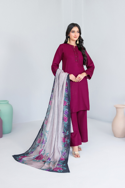 3 Piece Stitched FANCY SHAWL DIGITAL PRINT Asmera Collection'25 By Tawakkal D-5733