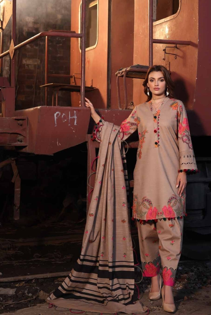 3 Piece Stitched Printed Khaddar Suit From Charizma C-Prints Vol-1 - 01