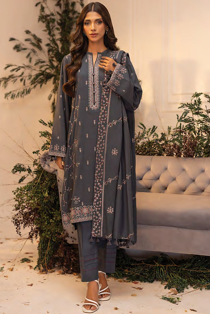 3 Pc Stitched Embroidered Winter Suits Collection By Lakhany - 01