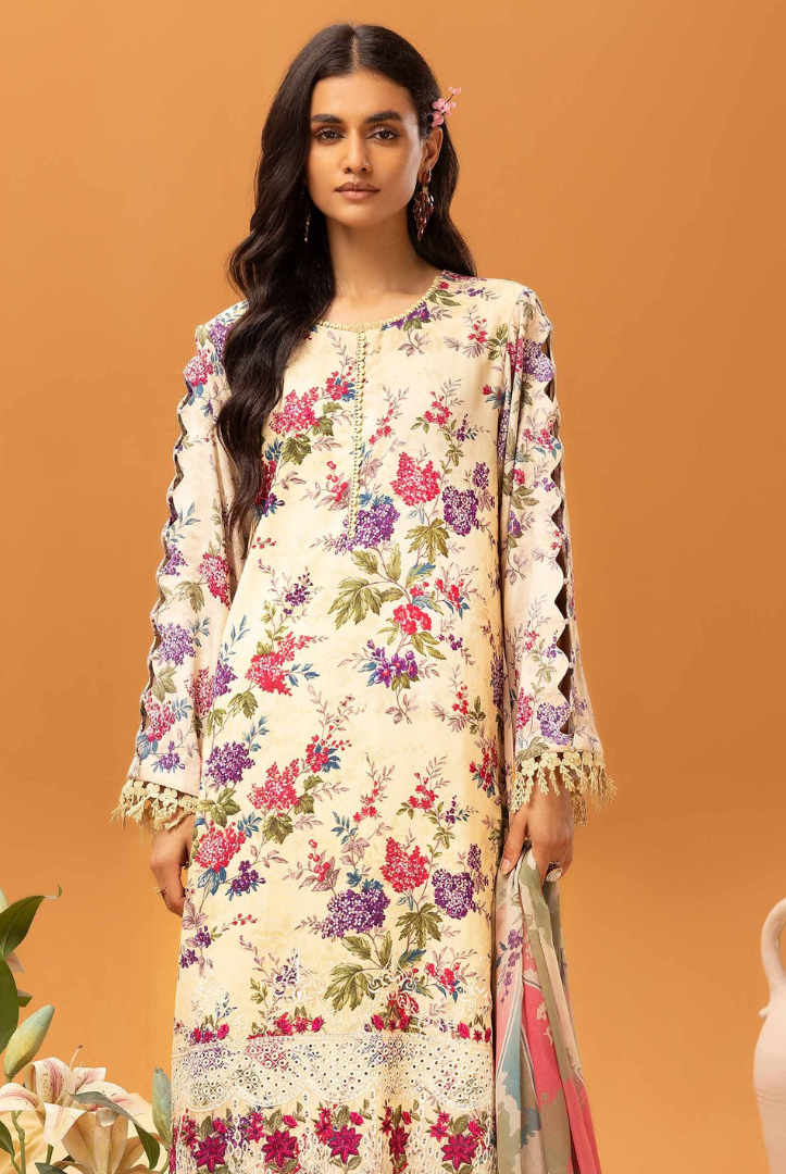 3 Piece Stitched Embroidered Digital Printed Suits From Florant By Johra - 01