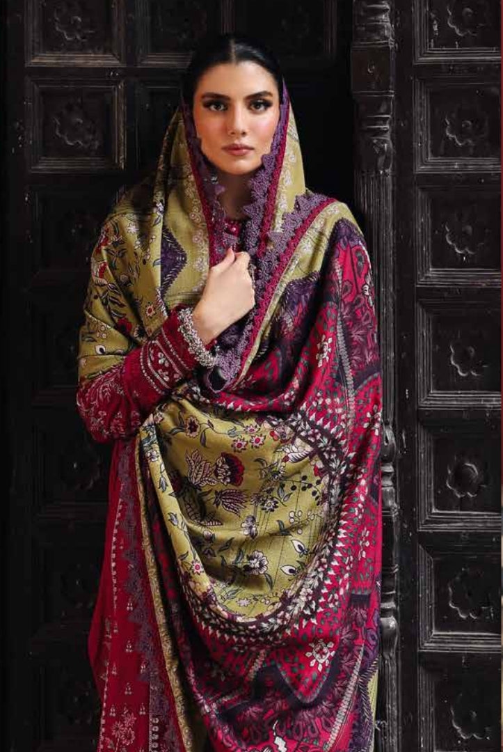 3 Piece Stitched Embroidered Jacquard Suits Collection By Nureh Maya Linen - 01