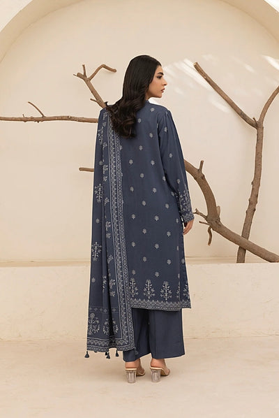 3 Piece Stitched Printed Suits Collection By Lakhany Pashmina - Bright Grey