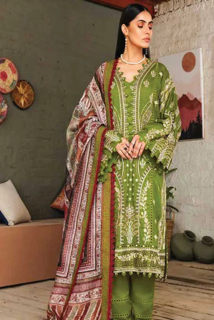 Meeral 3 Piece Luxury Lawn Collection Suit - 01