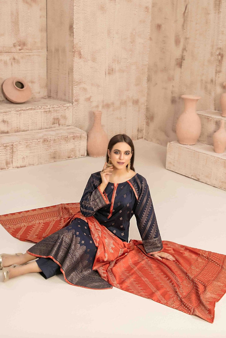 Dardina By Tawakkal 3 Piece Stitched Broshia Banarsi Lawn Suit - 10