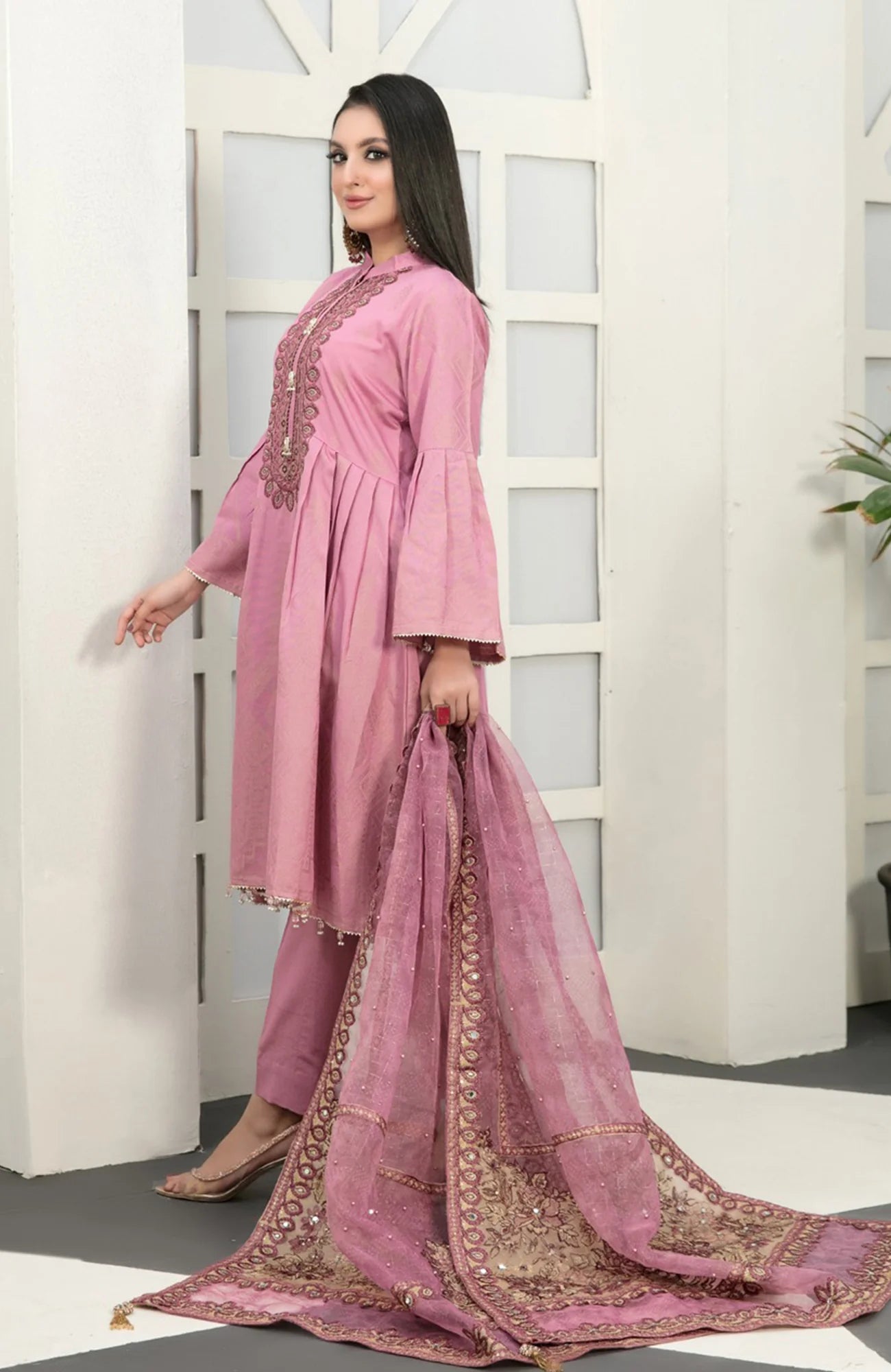 3 Piece Stitched Karandi Banarsi Suit Safiya By Tawakkal - 10