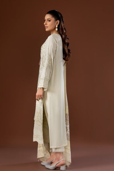 Tehzeeb By Riaz Arts Embroidered Leather Peach With Velvet Shawl Suits Collection - 10