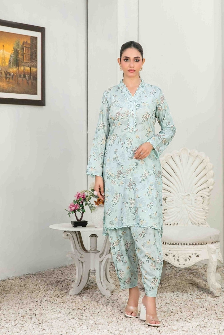 2 Piece Stitched Digital Printed Lawn Suit From Nada By Tawakkal - 11