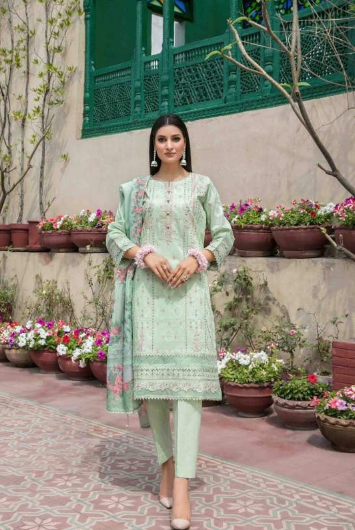 3 Piece Stitched Embroidered Jacquard Lawn Suit From Tawakkal Tradition of Love - 11