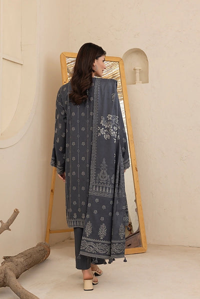 3 Piece Stitched Printed Suits Collection By Lakhany Pashmina - Grey