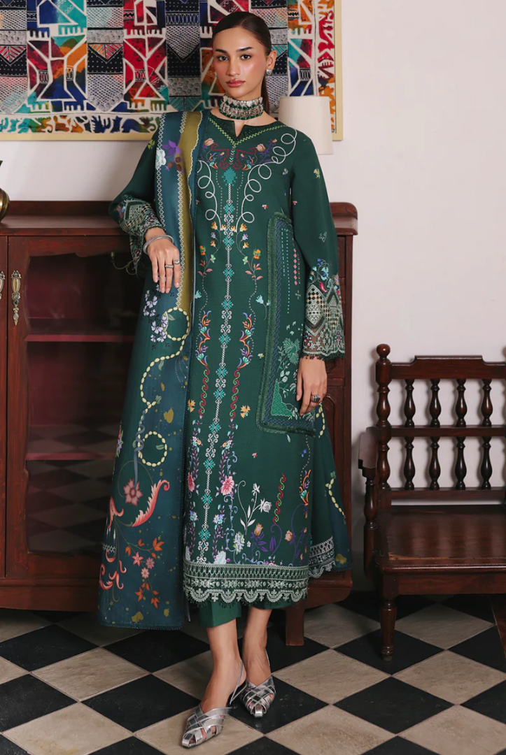 3 Piece Stitched Qalamkar Qprint'25 QW# 06 (A) KARLA