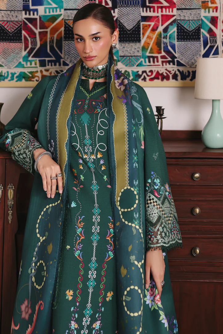 3 Piece Stitched Qalamkar Qprint'25 QW# 06 (A) KARLA