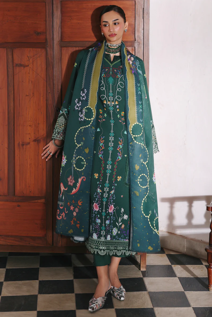 3 Piece Stitched Qalamkar Qprint'25 QW# 06 (A) KARLA