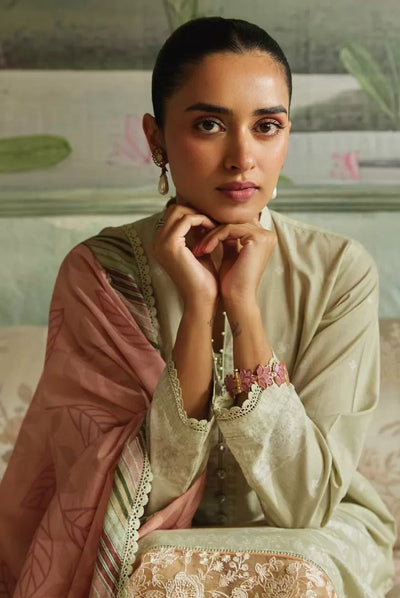 3 Piece Sehar Cross Stitch Cambric Suit - 04