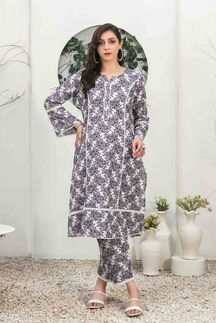 2 Piece Stitched Digital Printed Lawn Suit From Nada By Tawakkal - 12