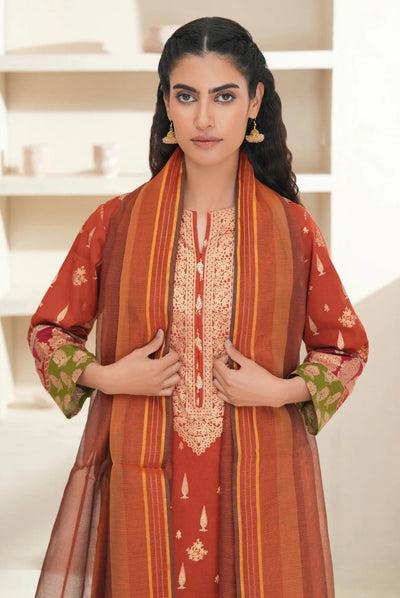 3 Pc Stitched Printed Lawn Suit By Limelight Summer Collection - 12