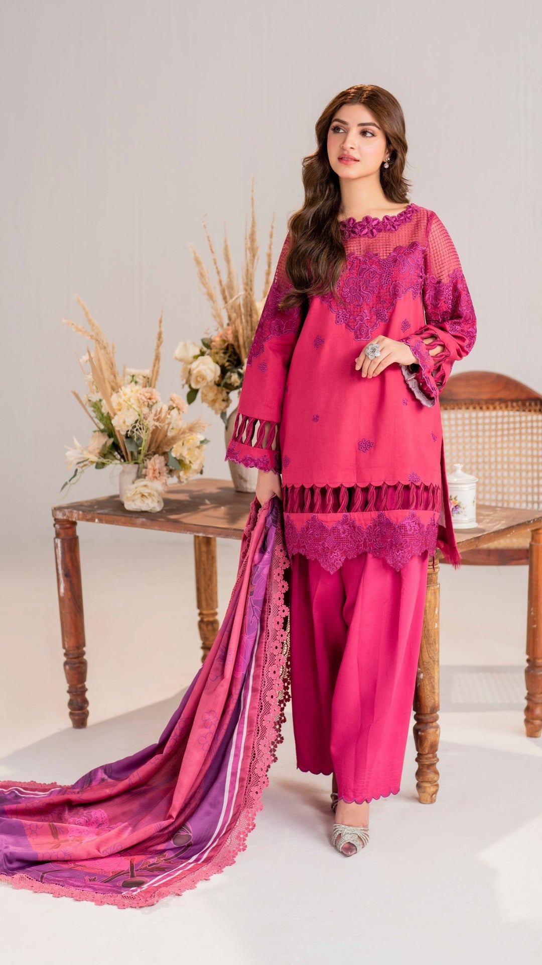 3 Piece Stitched Embroidered Digital Printed Suit | Winter Meraki'24 Vol'1 By Asifa & Nabeel - Essence