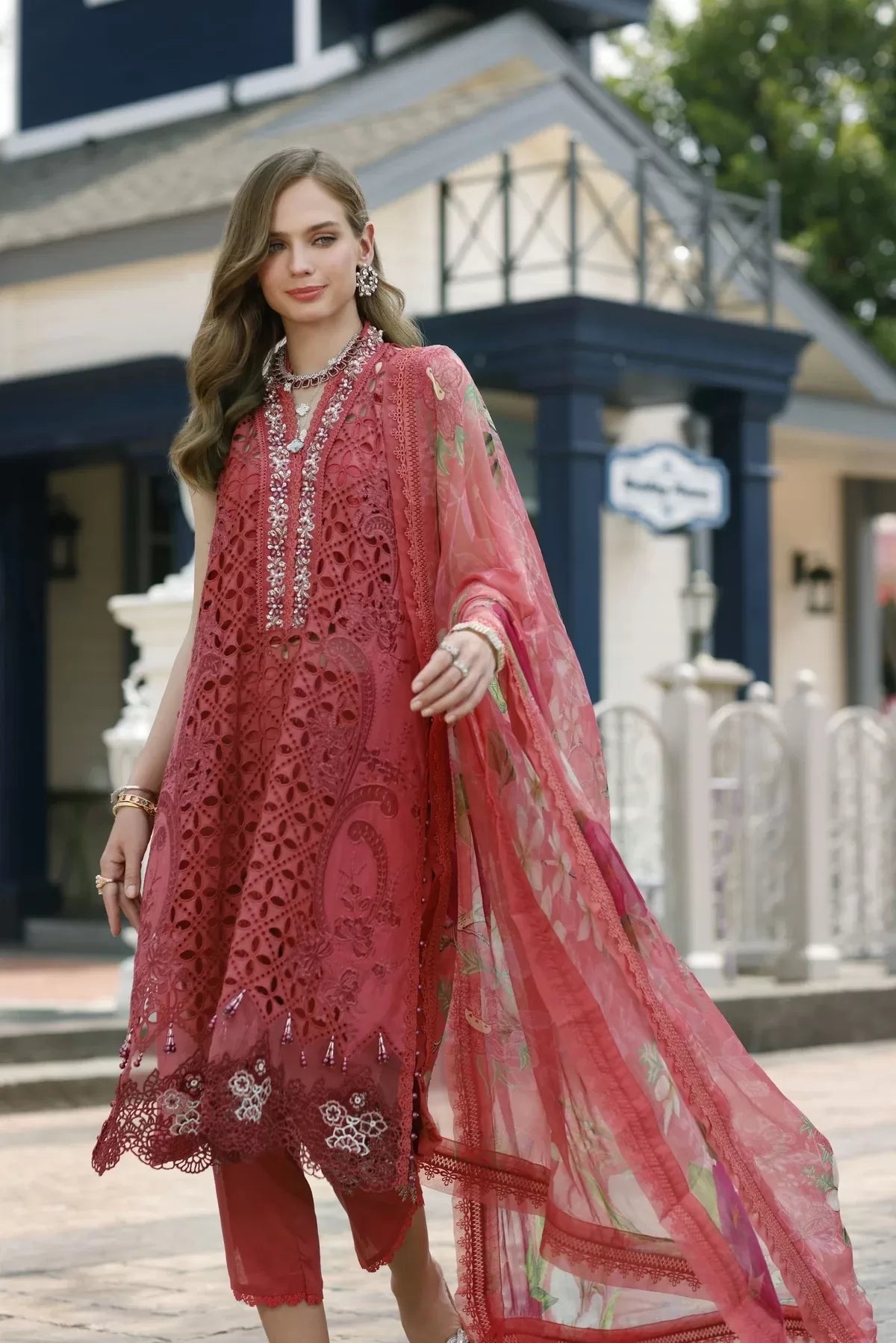Noor By Sadia Asad Handwork Schiffli Laserkari '23 3 Piece Stitched Suit - Liana