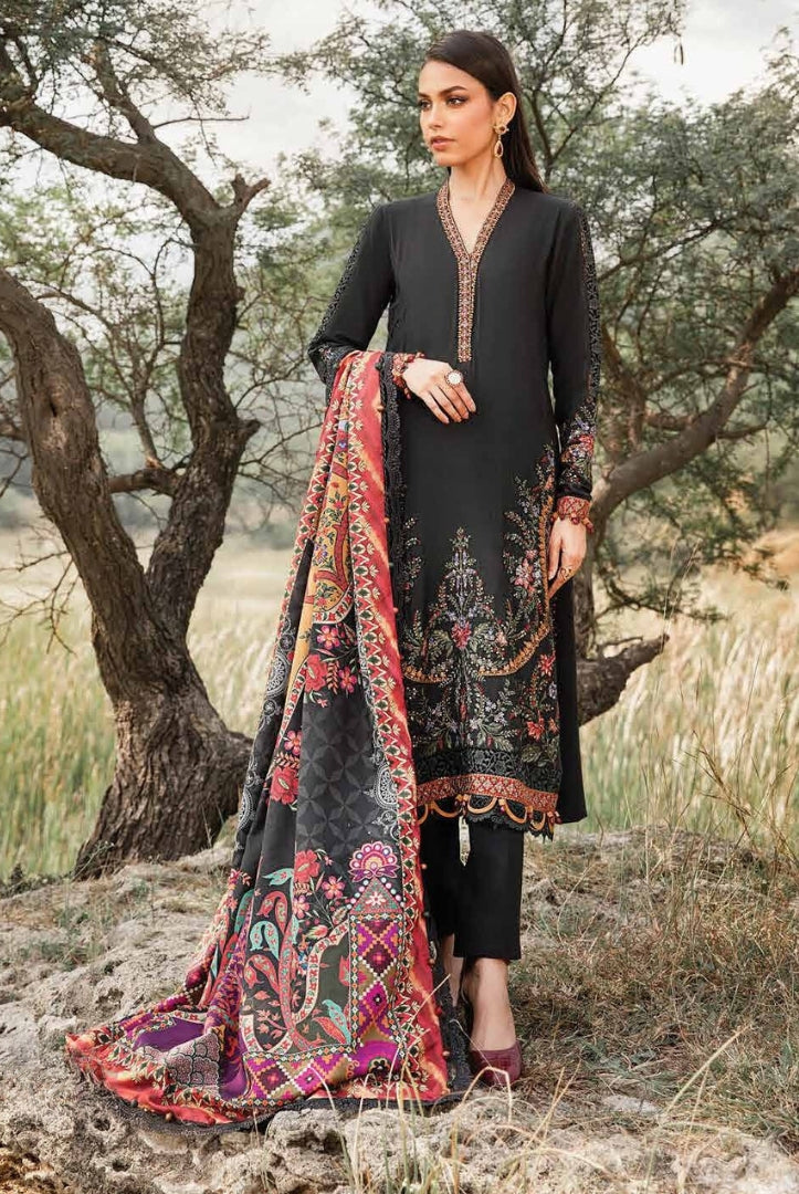 3 Piece Stitched Printed Linen Suit From Maria.B M.Prints Winter Edition'24 - 15