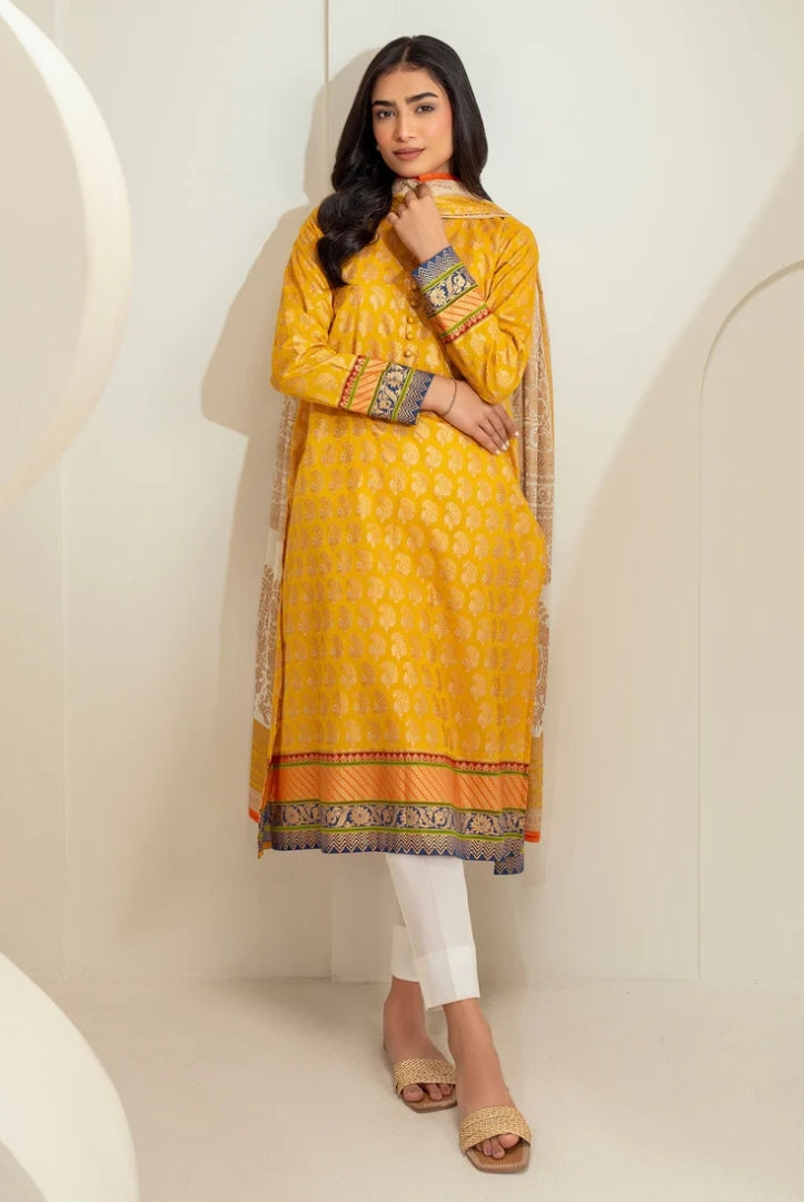 3 Pc Stitched Printed Lawn Suit By Limelight Summer Collection - 15