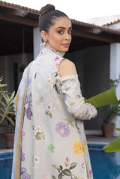 3 Piece Stitched Embroidered Lawn Suit | Meraki Vol'2 By Asifa & Nabeel - Sarmayi