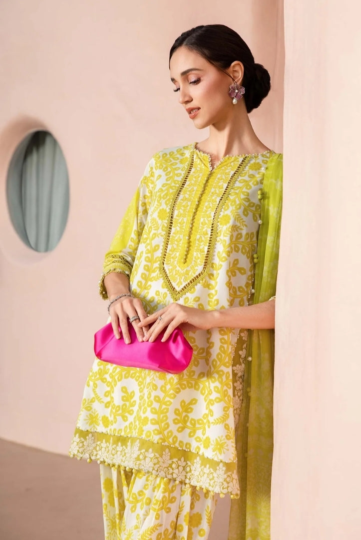 3 Piece Stitched Printed Lawn Suit From Maria.B M.Prints Spring Summer'25 Collection - 16