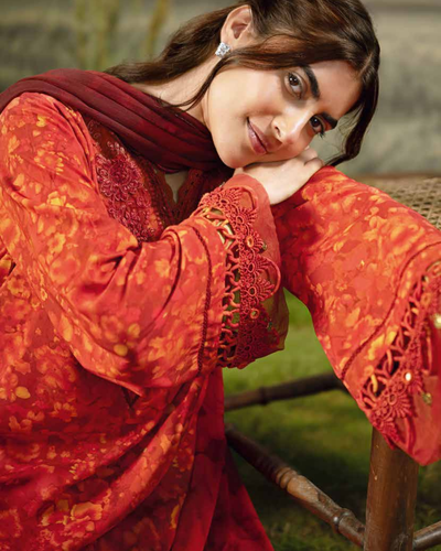 3 Piece Stitched Embroidered Linen Casual - Pre/Fall 25 Winter M.Basics by MARIA.B  - MBPF#15