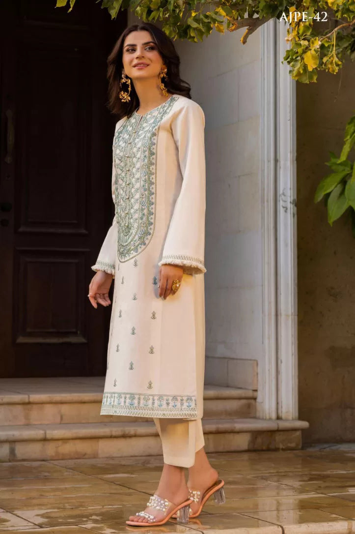 2 Piece Stitched Festive Pret Suit By Asim Jofa - Cream