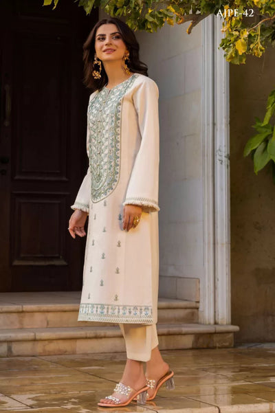 2 Piece Stitched Festive Pret Suit By Asim Jofa - Cream