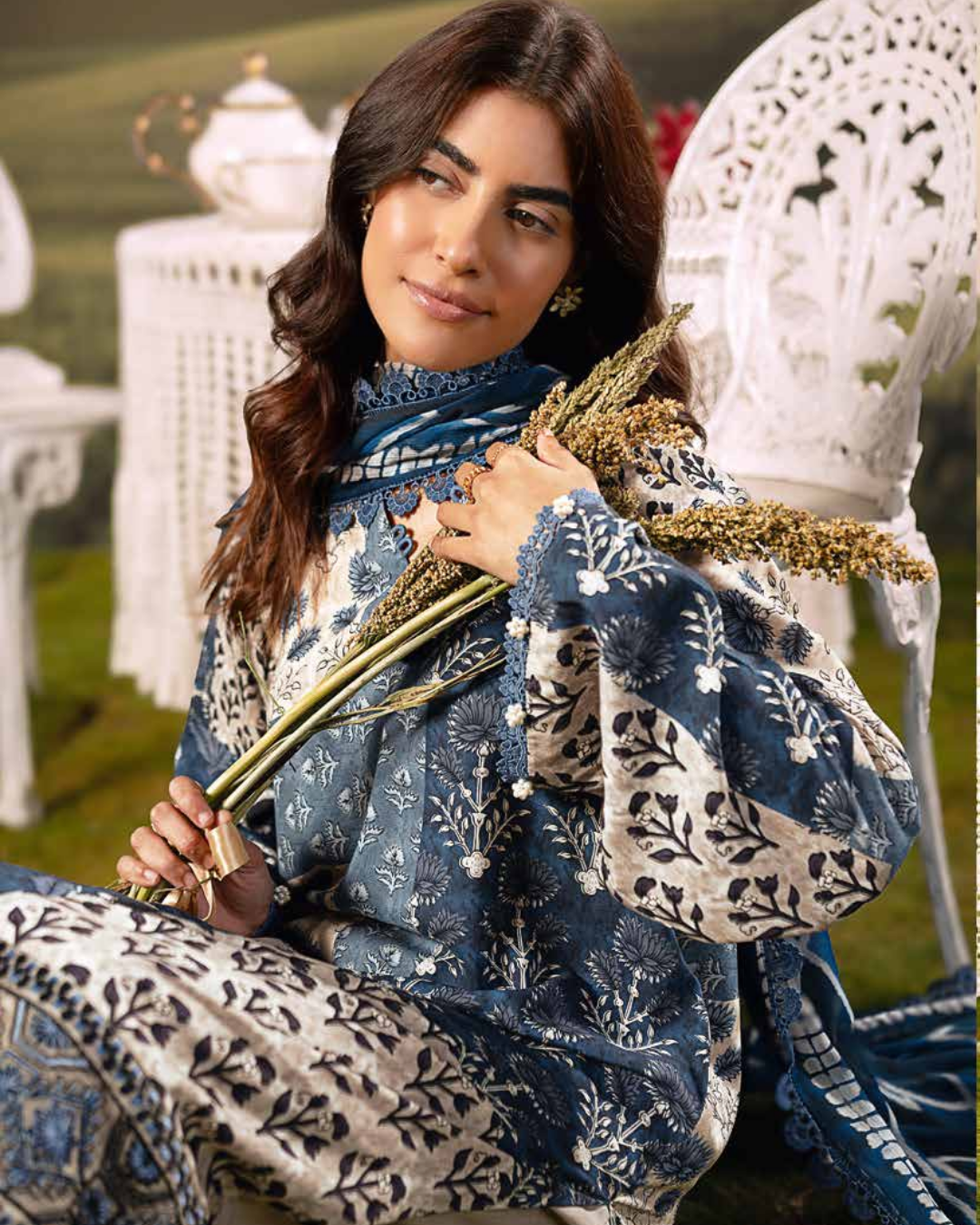 3 Piece Stitched Embroidered Linen Casual - Pre/Fall 25 Winter M.Basics by MARIA.B  - MBPF#16