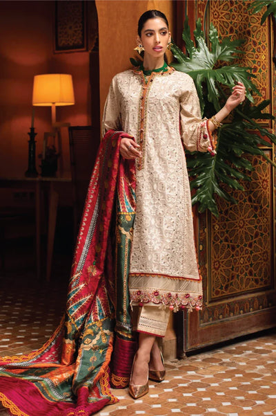 3Piece Stitched Suit By Farah Talib - KASBAH SAND