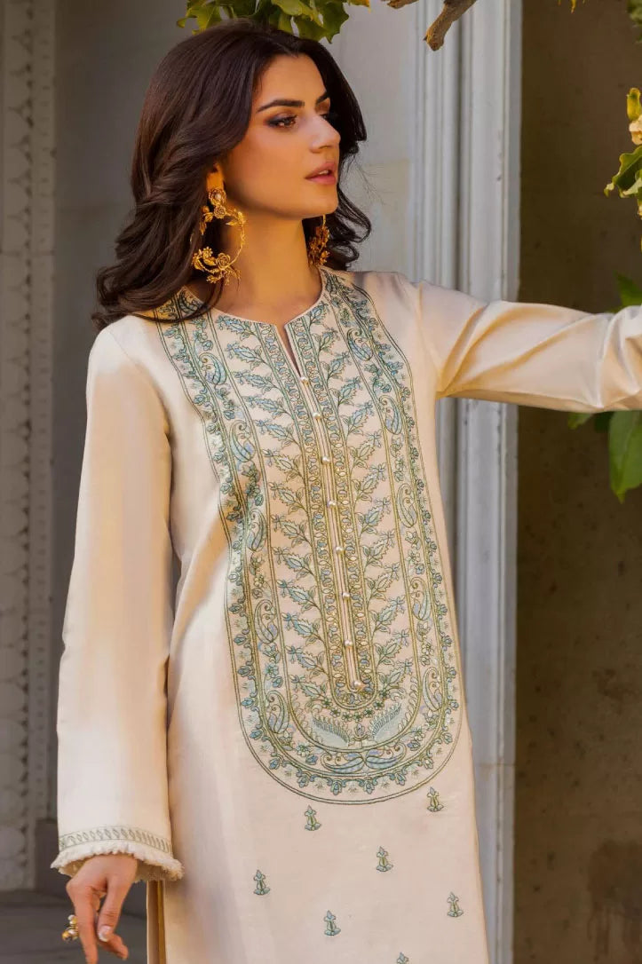 2 Piece Stitched Festive Pret Suit By Asim Jofa - Cream