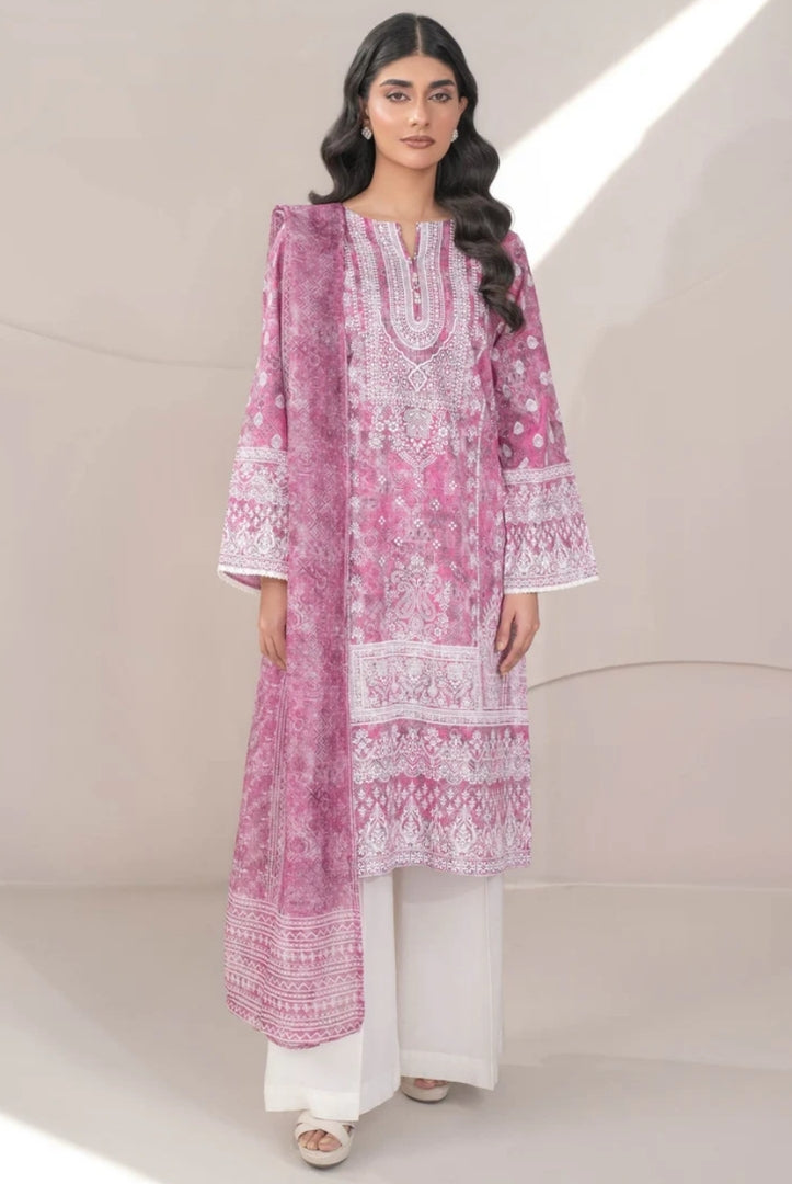 3 Pc Stitched Printed Lawn Suit By Limelight Summer Collection - 18