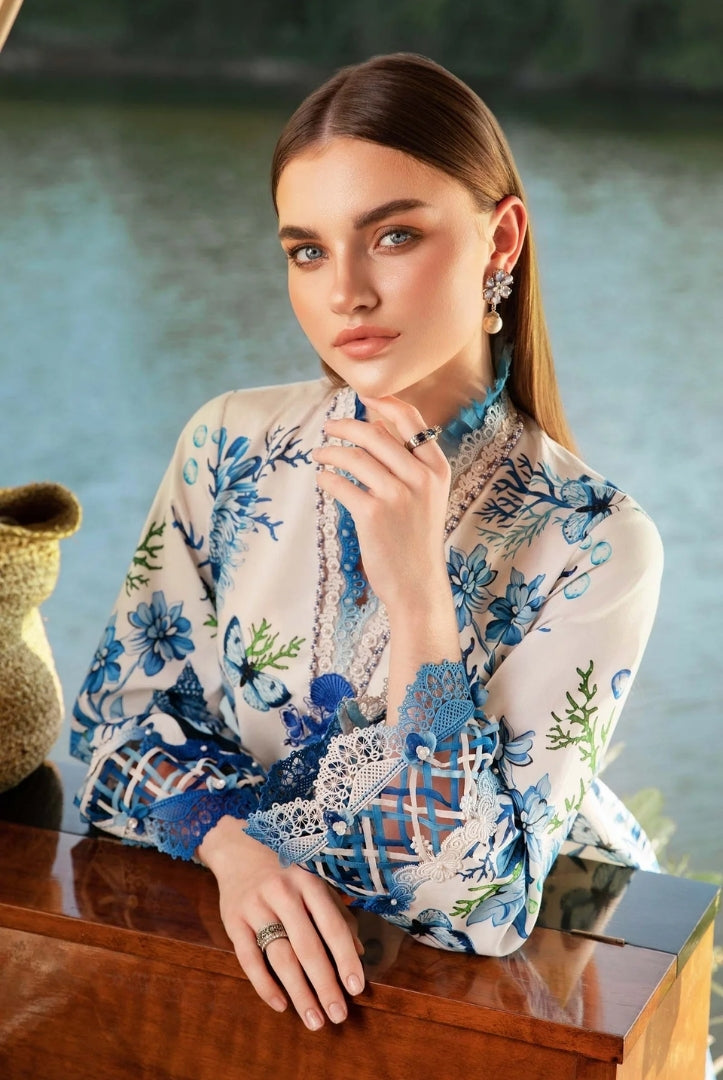 3 Piece Stitched Printed Lawn Suit From Maria.B M.Prints Spring Summer'25 Collection - 18