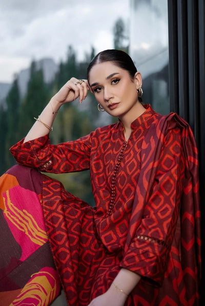 3 Piece Stitched Printed Khaddar Suit From M.Basics By Maria.B Collection - 18