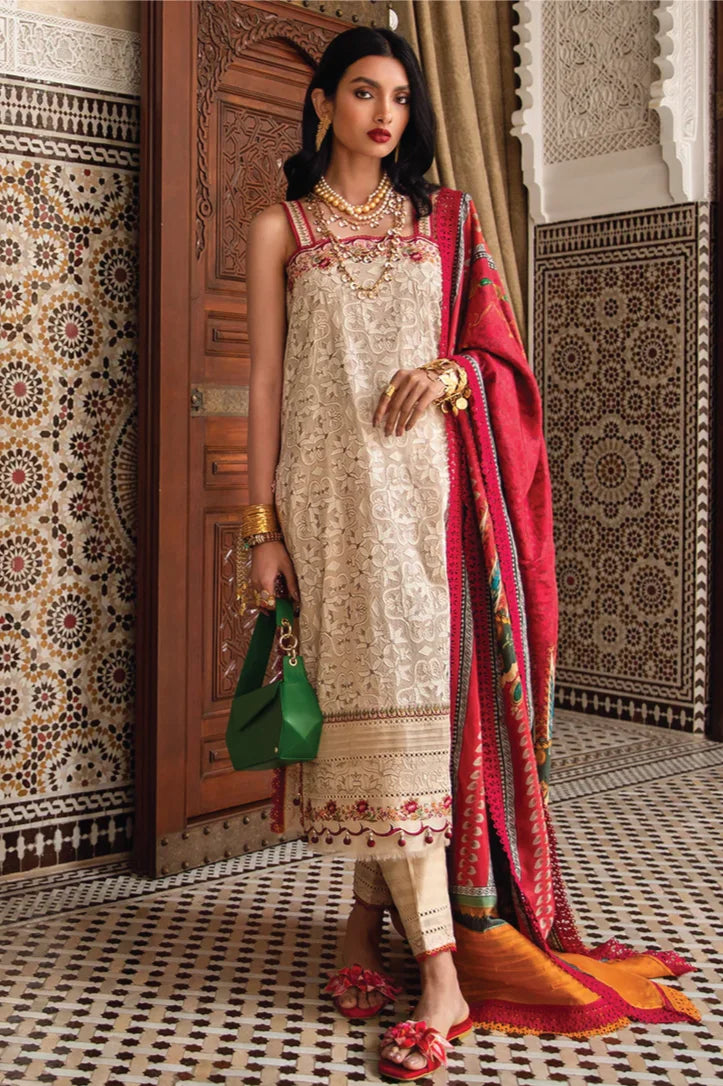 3Piece Stitched Suit By Farah Talib - KASBAH SAND