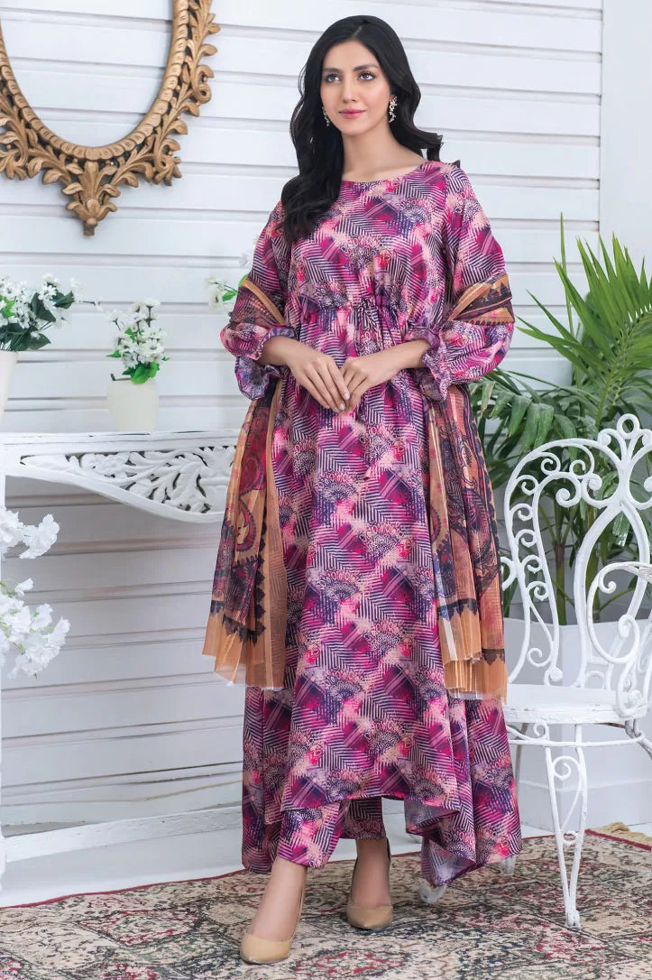 3 Piece Stitched Suit By Mizaaj Silkiya - 09