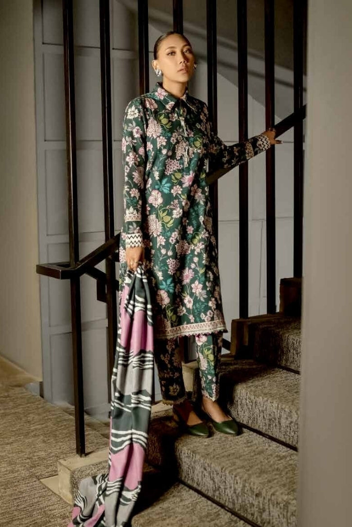 3 Piece Stitched Printed Khaddar Suit From M.Basics By Maria.B Collection - 19