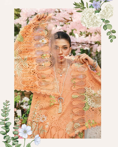 3 Piece Stitched Embroidered Lawn Suit From Maria.B By M.Prints Eid Edit Collection'25 - 19