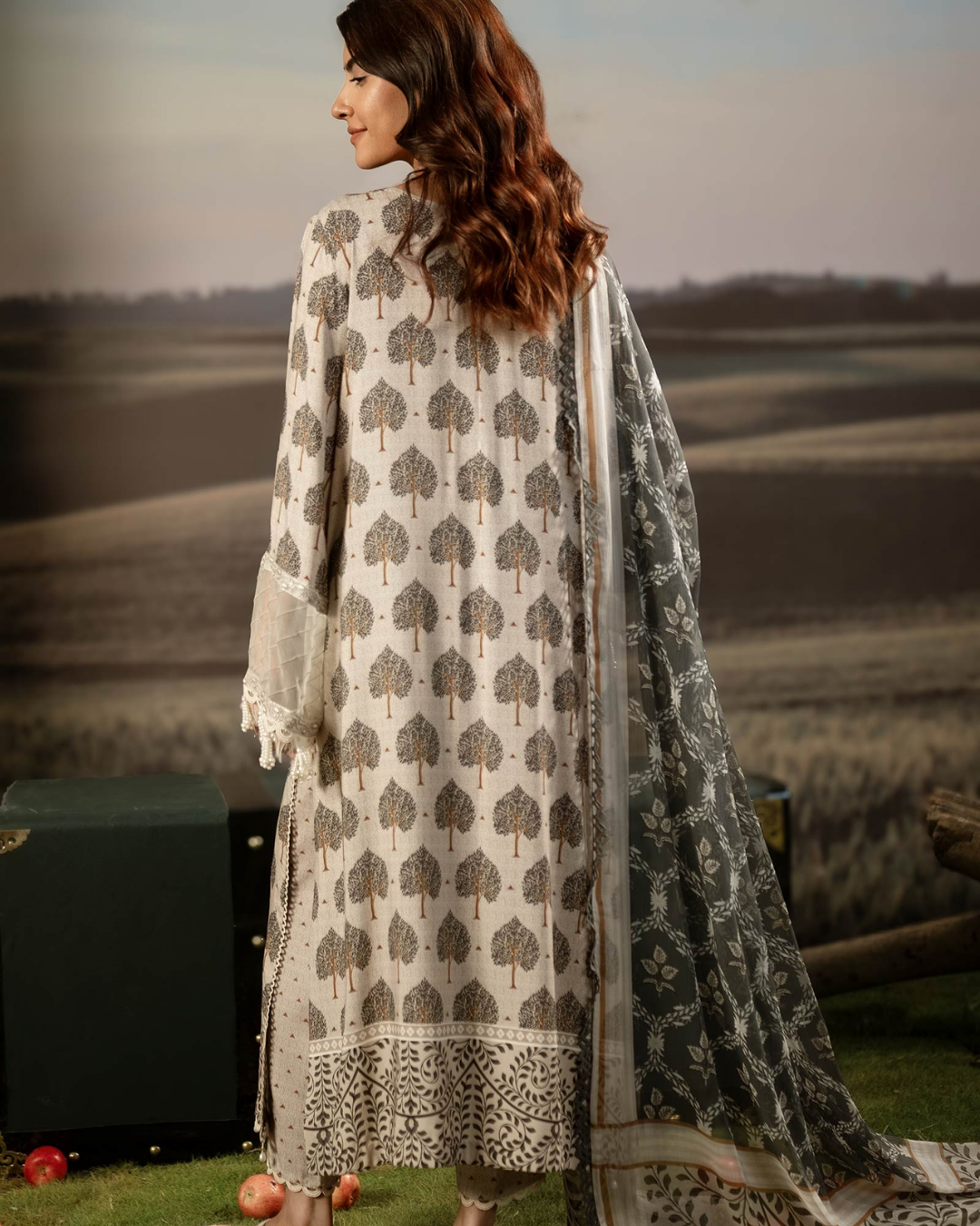 3 Piece Stitched Embroidered Linen Casual - Pre/Fall 25 Winter M.Basics by MARIA.B  - MBPF#18