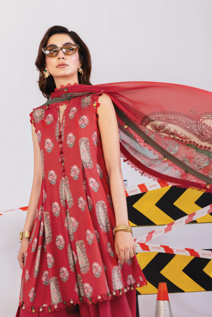 3 Piece Stitched INLAYS Digital Printed  Linen M Basics By Maria B MB-CUS25-1110-A