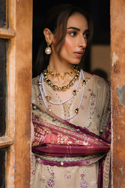 3 Piece Stitched Maya by Nureh Embroidered Self Linen Jacquard NU25MYA - NW-101