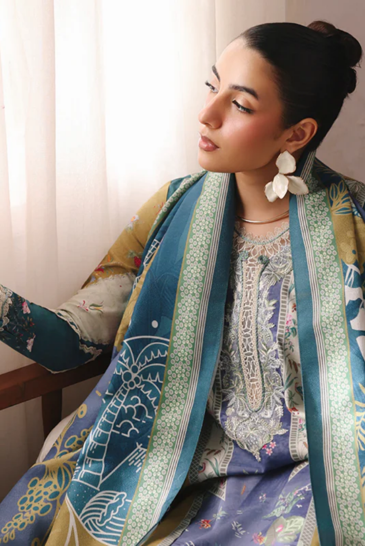 3 Piece Stitched Qalamkar Qprint'25 QW #10 (A) ALINA