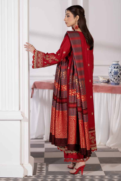 3 Piece Unstitched Embroidered Jacquard Shaw Ameeli by Johra JW -737